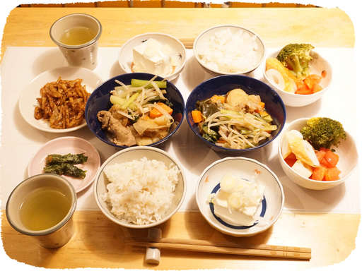 肉野菜炒めとご飯