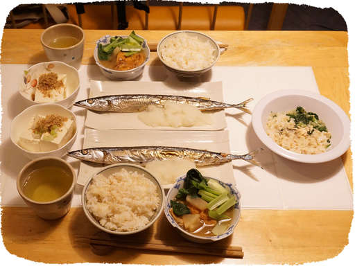 さんま塩焼きとご飯
